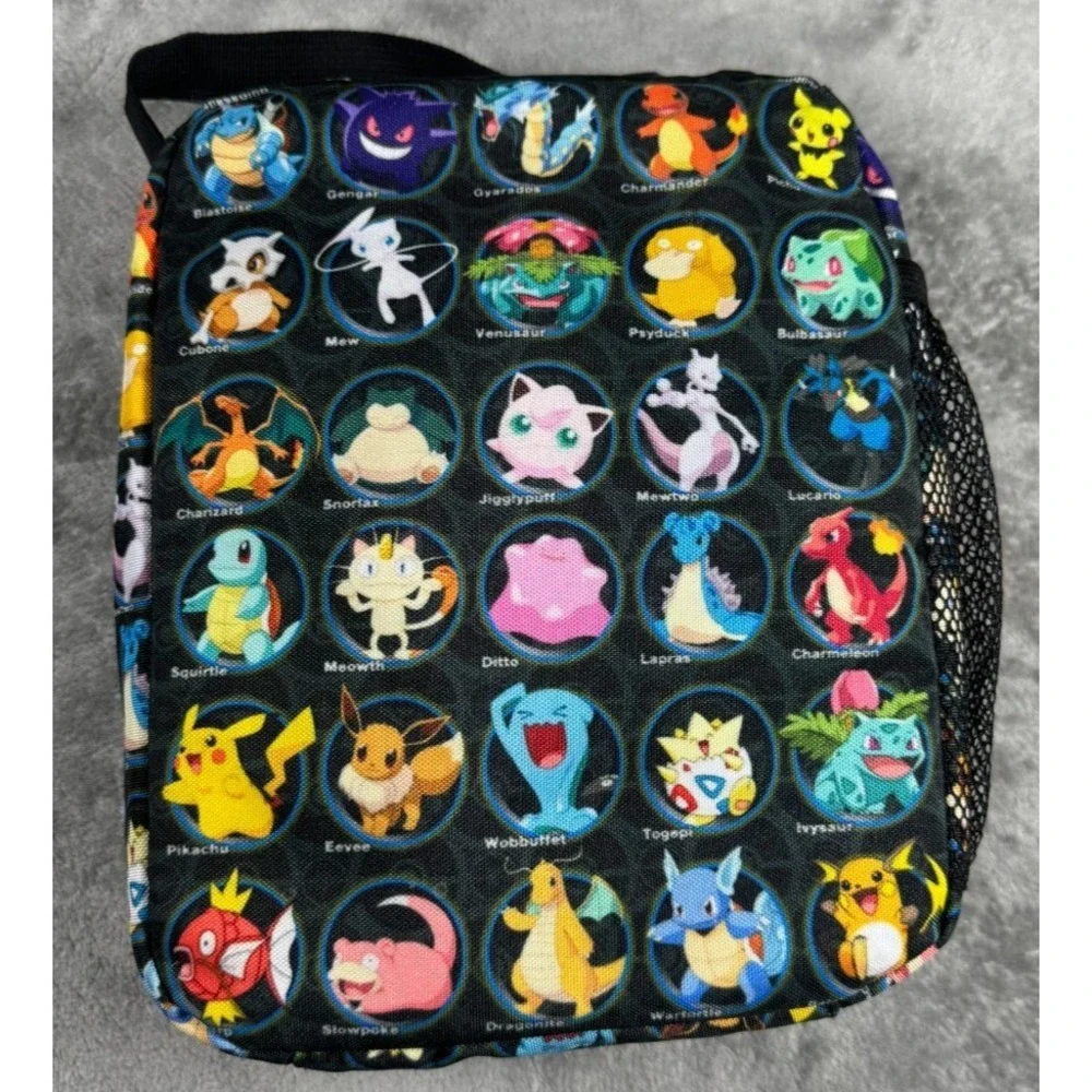 Pokemon Grid Insulated Multipocket School Lunch Bag Retro Rare Anime Y2K Pikachu